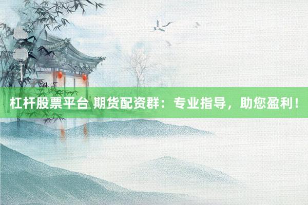 杠杆股票平台 期货配资群：专业指导，助您盈利！