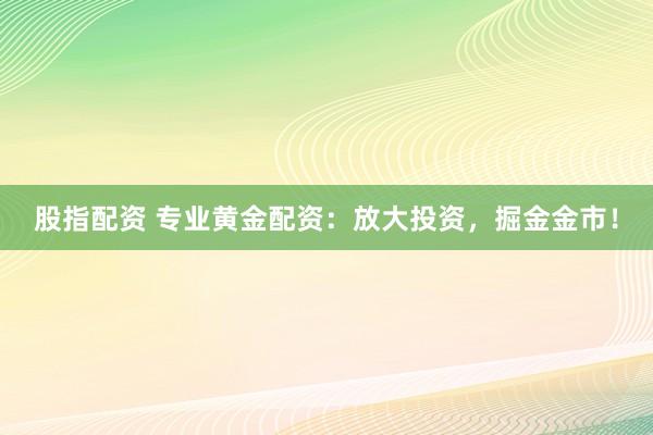 股指配资 专业黄金配资：放大投资，掘金金市！