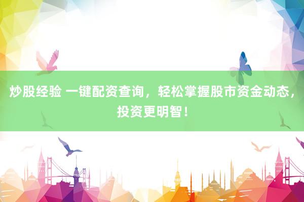 炒股经验 一键配资查询，轻松掌握股市资金动态，投资更明智！