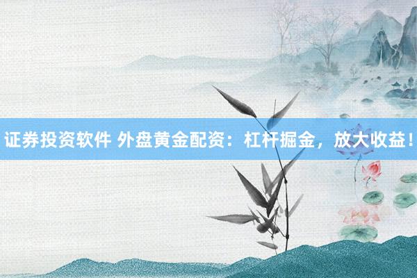 证券投资软件 外盘黄金配资：杠杆掘金，放大收益！