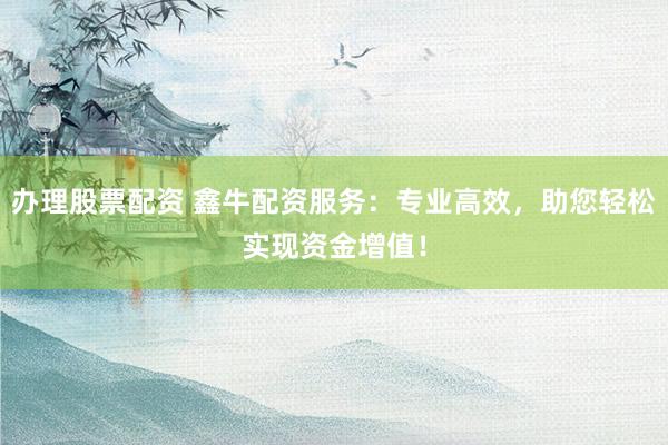 办理股票配资 鑫牛配资服务：专业高效，助您轻松实现资金增值！